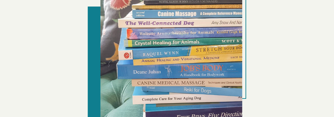 Stack of Books showing Animal Massage Book Recommendations